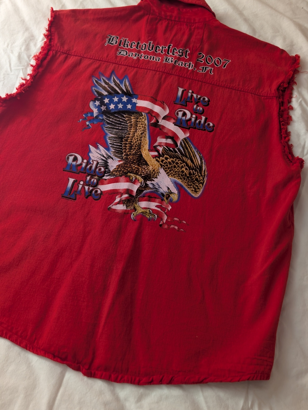 Biker Design Biketoberfest 2007 Red Sleeveless Button-Down Shirt